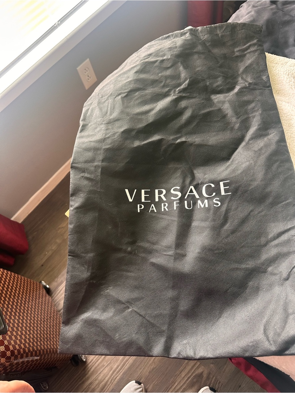 Versace Black and White Branded Pouch